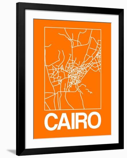 Orange Map of Cairo-NaxArt-Framed Art Print