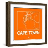 Orange Map of Cape Town-NaxArt-Framed Art Print