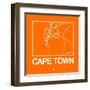 Orange Map of Cape Town-NaxArt-Framed Art Print