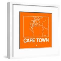 Orange Map of Cape Town-NaxArt-Framed Art Print