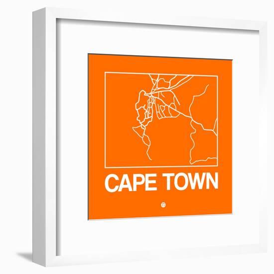 Orange Map of Cape Town-NaxArt-Framed Art Print