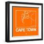 Orange Map of Cape Town-NaxArt-Framed Art Print