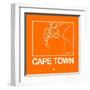 Orange Map of Cape Town-NaxArt-Framed Art Print