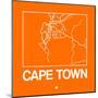 Orange Map of Cape Town-NaxArt-Mounted Art Print