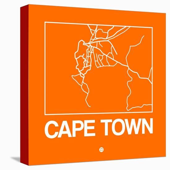Orange Map of Cape Town-NaxArt-Stretched Canvas