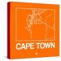 Orange Map of Cape Town-NaxArt-Stretched Canvas