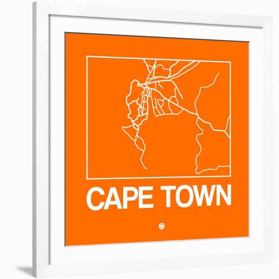 Orange Map of Cape Town-NaxArt-Framed Art Print