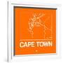 Orange Map of Cape Town-NaxArt-Framed Art Print