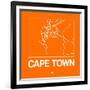 Orange Map of Cape Town-NaxArt-Framed Art Print