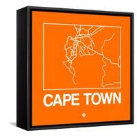 Orange Map of Cape Town-NaxArt-Framed Stretched Canvas