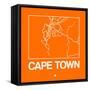 Orange Map of Cape Town-NaxArt-Framed Stretched Canvas