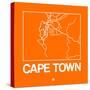 Orange Map of Cape Town-NaxArt-Stretched Canvas