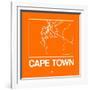 Orange Map of Cape Town-NaxArt-Framed Art Print