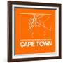 Orange Map of Cape Town-NaxArt-Framed Art Print