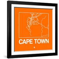 Orange Map of Cape Town-NaxArt-Framed Art Print