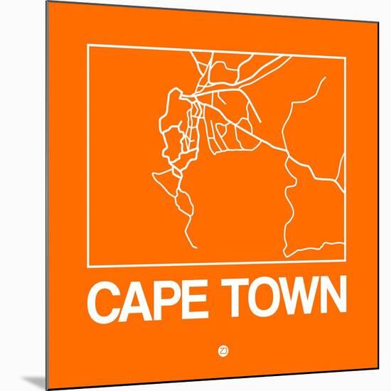 Orange Map of Cape Town-NaxArt-Mounted Art Print