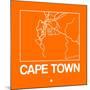 Orange Map of Cape Town-NaxArt-Mounted Art Print