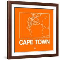 Orange Map of Cape Town-NaxArt-Framed Art Print