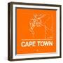 Orange Map of Cape Town-NaxArt-Framed Art Print