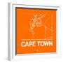 Orange Map of Cape Town-NaxArt-Framed Art Print