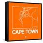 Orange Map of Cape Town-NaxArt-Framed Stretched Canvas