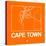 Orange Map of Cape Town-NaxArt-Stretched Canvas