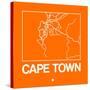 Orange Map of Cape Town-NaxArt-Stretched Canvas