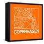 Orange Map of Copenhagen-NaxArt-Framed Stretched Canvas