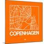 Orange Map of Copenhagen-NaxArt-Mounted Art Print