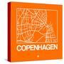 Orange Map of Copenhagen-NaxArt-Stretched Canvas