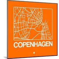 Orange Map of Copenhagen-NaxArt-Mounted Art Print