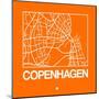 Orange Map of Copenhagen-NaxArt-Mounted Art Print