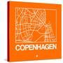 Orange Map of Copenhagen-NaxArt-Stretched Canvas