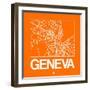 Orange Map of Geneva-NaxArt-Framed Art Print