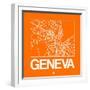 Orange Map of Geneva-NaxArt-Framed Art Print