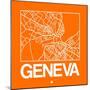 Orange Map of Geneva-NaxArt-Mounted Art Print