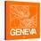 Orange Map of Geneva-NaxArt-Stretched Canvas