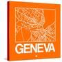 Orange Map of Geneva-NaxArt-Stretched Canvas