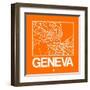 Orange Map of Geneva-NaxArt-Framed Art Print