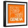 Orange Map of Geneva-NaxArt-Framed Art Print