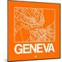 Orange Map of Geneva-NaxArt-Mounted Art Print