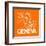 Orange Map of Geneva-NaxArt-Framed Art Print