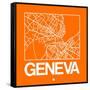 Orange Map of Geneva-NaxArt-Framed Stretched Canvas