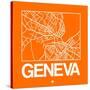 Orange Map of Geneva-NaxArt-Stretched Canvas