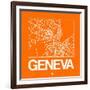 Orange Map of Geneva-NaxArt-Framed Art Print