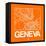 Orange Map of Geneva-NaxArt-Framed Stretched Canvas