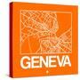 Orange Map of Geneva-NaxArt-Stretched Canvas
