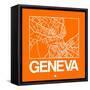 Orange Map of Geneva-NaxArt-Framed Stretched Canvas
