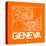 Orange Map of Geneva-NaxArt-Stretched Canvas