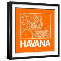 Orange Map of Havana-NaxArt-Framed Art Print